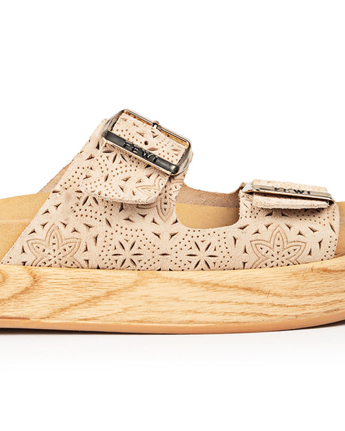 Upper: Beige Perforated Suede