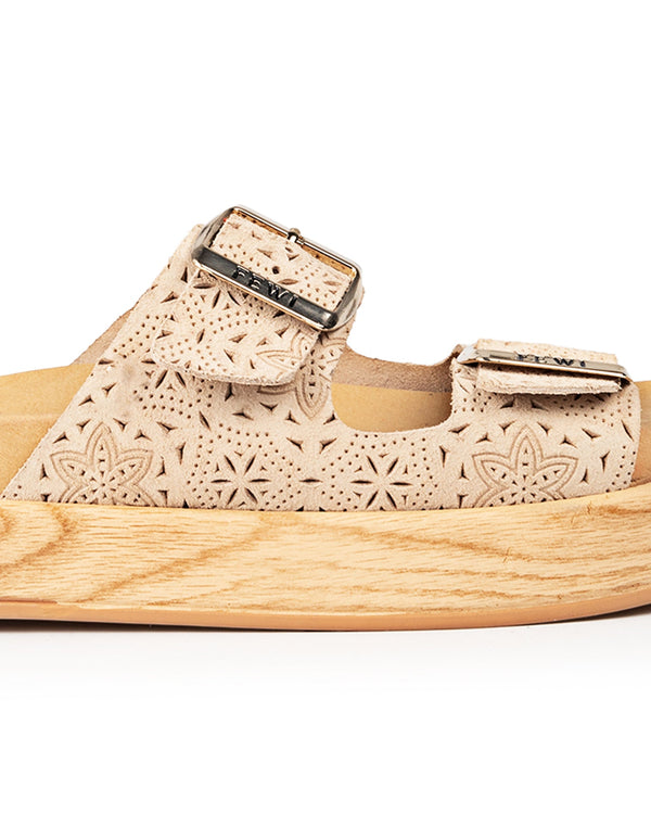 Upper: Beige Perforated Suede