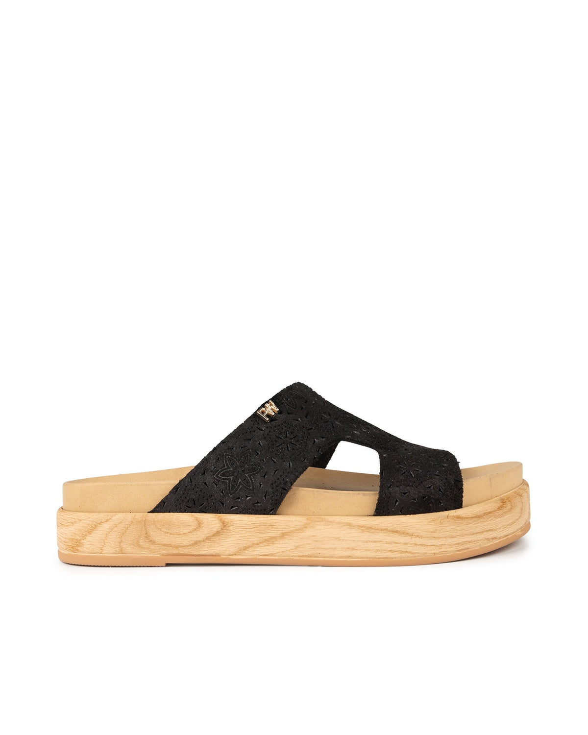 Arborius Black Perforated Suede